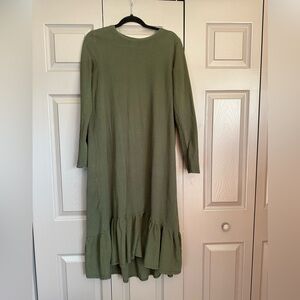 Zara green cotton midi dress